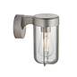 Ayton - Luxury Industrial Outdoor Wall Light - Brushed Silver & Clear Glass