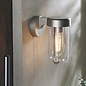 Ayton - Luxury Industrial Outdoor Wall Light - Brushed Silver & Clear Glass