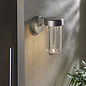 Ayton - Luxury Modern Outdoor LED Wall Light - Brushed Silver & Clear Glass