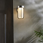 Ayton - Luxury Modern Outdoor LED Wall Light - Brushed Silver & Frosted Glass