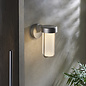 Ayton - Luxury Modern Outdoor LED Wall Light - Brushed Silver & Frosted Glass