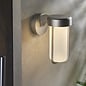 Ayton - Luxury Modern Outdoor LED Wall Light - Brushed Silver & Frosted Glass