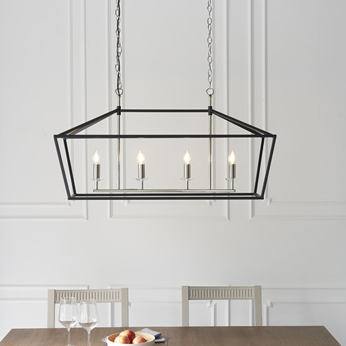 Nicholas - Luxury Black Lantern Shaped Bar Pendant