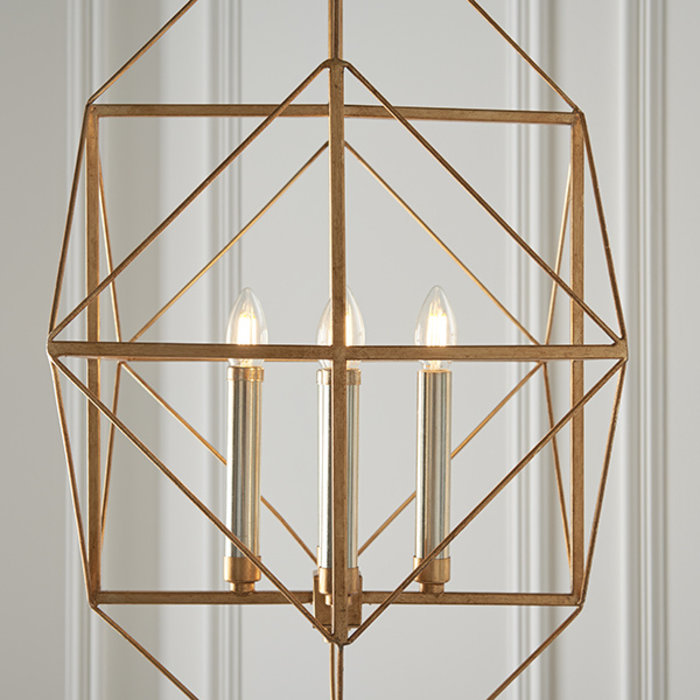 Ramshill - Large Gold Leaf Cage Multi Pendant Lantern