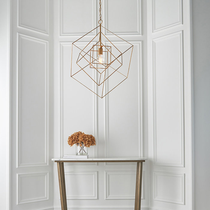 Ramshill - Large Gold Leaf Cage Single Pendant