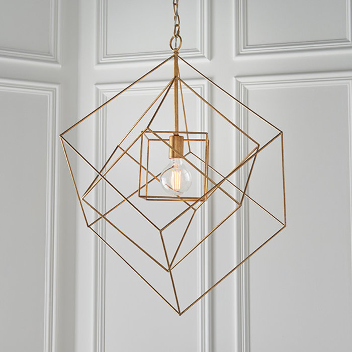 Ramshill - Large Gold Leaf Cage Single Pendant