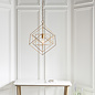 Ramshill - Medium Gold Leaf Cage Single Pendant