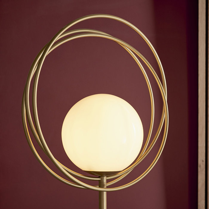 Dalby - Mid Century Brushed Gold Hoops Floor Light