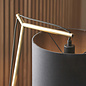 Robin - Modern Angular Arc Table Light with Black Shade - Matt Brass