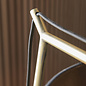 Robin - Modern Angular Arc Table Light with Black Shade - Matt Brass