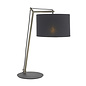 Robin - Modern Angular Arc Table Light with Black Shade - Matt nickel