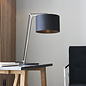 Robin - Modern Angular Arc Table Light with Black Shade - Matt nickel