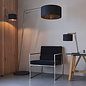 Robin - Modern Angular Arc Table Light with Black Shade - Matt nickel