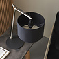 Robin - Modern Angular Arc Table Light with Black Shade - Matt nickel