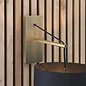 Robin - Modern Angular Arc Wall Light with Black Shade - Matt Brass