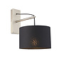 Robin - Modern Angular Wall Light with Black Shade - Matt nickel