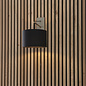 Robin - Modern Angular Wall Light with Black Shade - Matt nickel