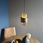 Malton - Industrial Amber Glass Pendant - Antique Brass Patina