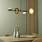 Harwood - Scandi Disc Bar Pendant with Opal Globes - Dark Bronze & Gold