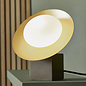 Harwood - Scandi Disc Table Light with Opal Glass Globe - Dark Bronze & Gold