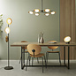 Harwood - Scandi Disc Table Light with Opal Glass Globe - Dark Bronze & Gold