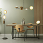 Harwood - Scandi Disc Table Light with Opal Glass Globe - Dark Bronze & Gold