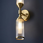 Beverley - Luxury Frosted & Clear Ribbed Glass Double Wall Light - Satin Brass