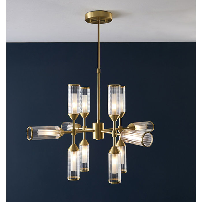 Beverley - Clear Reeded Glass  Feature Light - Satin Brass