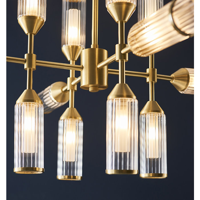 Beverley - Clear Reeded Glass  Feature Light - Satin Brass