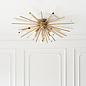 Welburn - Champagne Glass & Antique Brass Starburst Flush Ceiling Light