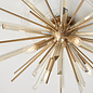 Welburn - Champagne Glass & Antique Brass Starburst Flush Ceiling Light