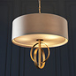 Crescent - Luxury Modern Drum Pendant - Gold Leaf & Mink