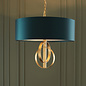 Crescent - Luxury Modern Drum Ceiling Light - Gold Leaf & Teal