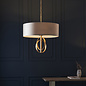 Crescent - Large Luxury Modern Drum Ceiling Light - Mink & Gold Leaf