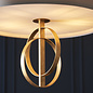 Crescent - Large Luxury Modern Drum Ceiling Light - Mink & Gold Leaf