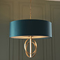 Crescent - Large Luxury Modern Drum Ceiling Light - Gold Leaf & Teal