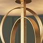 Crescent - Large Luxury Modern Drum Ceiling Light - Gold Leaf & Teal