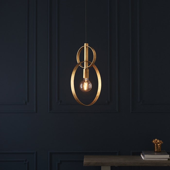 Crescent - Luxury Modern Circle Single Pendant - Gold Leaf