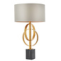 Crescent - Luxury Modern Circles Table Light with Teal Shade - Gold Leaf