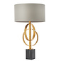 Crescent - Luxury Modern Circles Table Light with Teal Shade - Gold Leaf