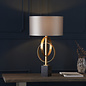 Crescent - Luxury Modern Circles Table Light with Teal Shade - Gold Leaf