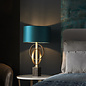 Crescent - Luxury Modern Circles Table Light with Teal Shade - Gold Leaf