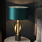 Crescent - Luxury Modern Circles Table Light with Teal Shade - Gold Leaf