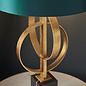 Crescent - Luxury Modern Circles Table Light with Teal Shade - Gold Leaf