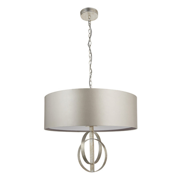 Crescent - Large  Luxury Modern Drum Ceiling Light - Mink & Silver Leaf