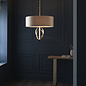 Crescent - Large  Luxury Modern Drum Ceiling Light - Mink & Silver Leaf