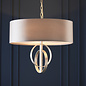 Crescent - Large  Luxury Modern Drum Ceiling Light - Mink & Silver Leaf