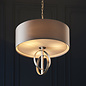 Crescent - Large  Luxury Modern Drum Ceiling Light - Mink & Silver Leaf