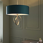 Crescent Large Luxury Modern Drum Ceiling Light - Silver Leaf & Teal