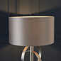 Crescent - Luxury Modern Circles Table Light with Mink Shade - Silver Leaf